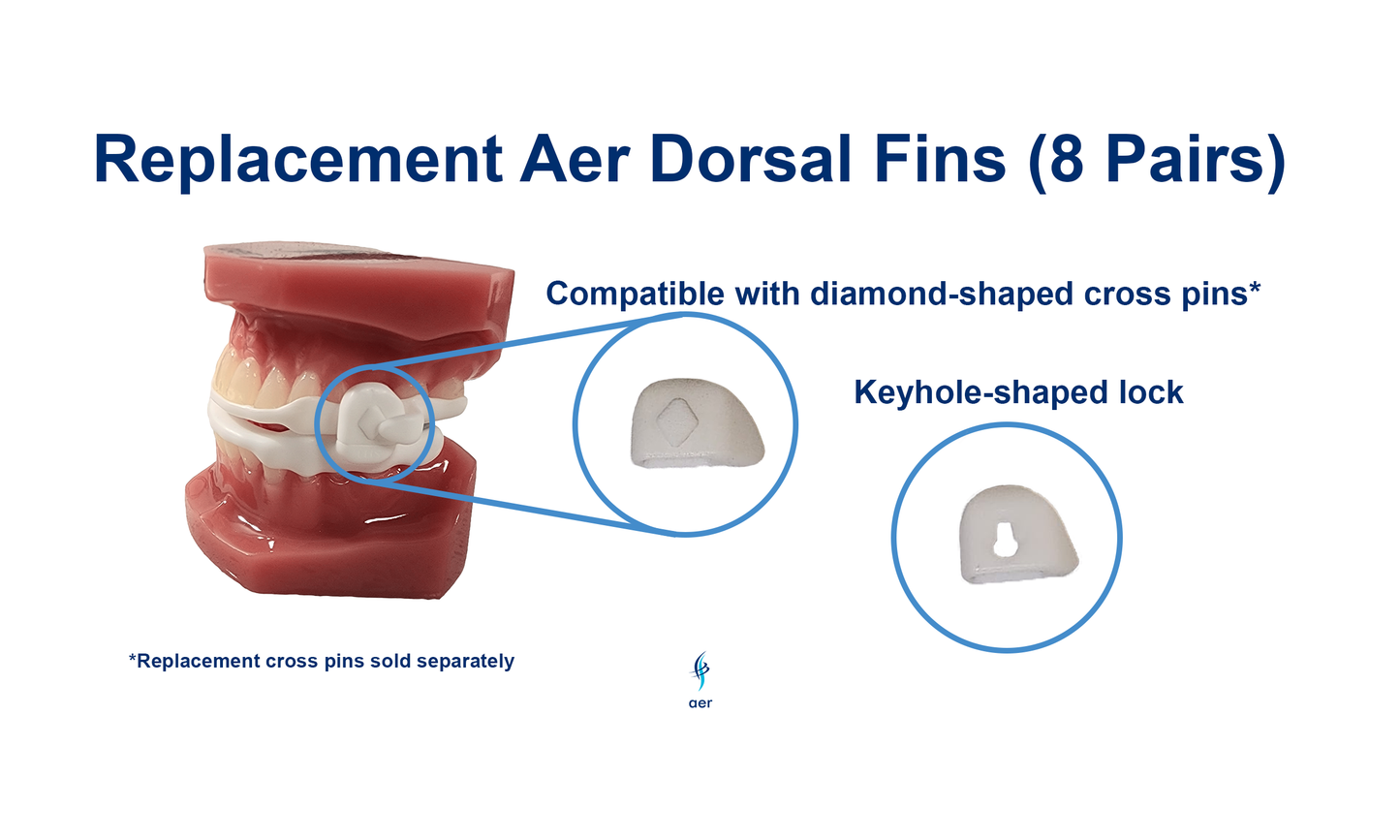 Replacement Diamond-Shaped Cross Pins(Compatible with Aer Dorsal Fins) - 8 Pairs